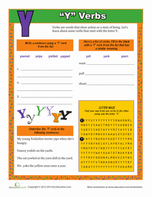Verbs the Start with Y