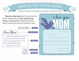 Writing a Mother's Day Card
