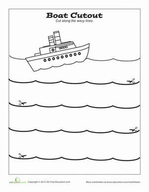 Cutting Worksheet: Boat
