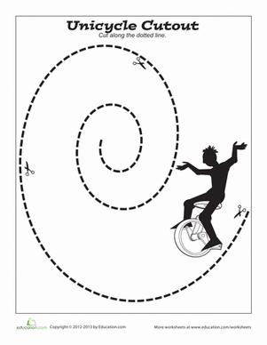Unicycle Cutout Page
