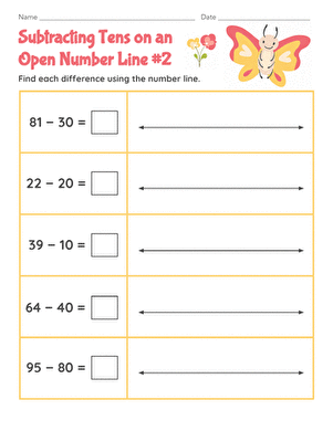 Subtracting Tens on an Open Number Line #2
