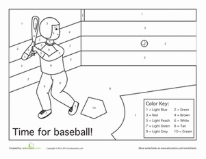 Baseball Color by Number