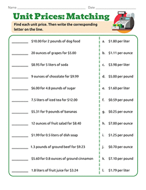 Unit Prices: Matching