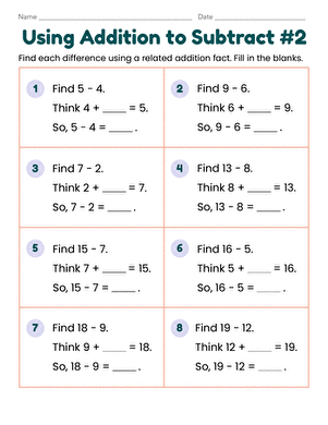 Using Addition to Subtract #2
