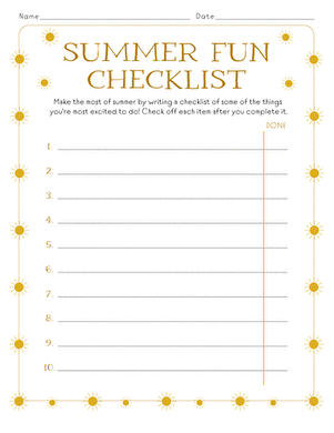 Summer Fun Checklist