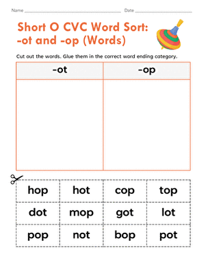 短O CVC词:ot和op(字)