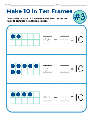 Make 10 in Ten Frames #3
