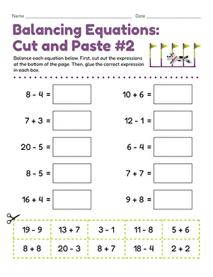 Balancing Equations: Cut and Paste #2