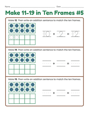 Make 11–19 in Ten Frames #5