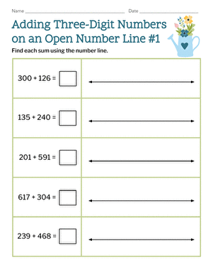 Adding Three-Digit Numbers on an Open Number Line #1