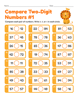 Compare Two-Digit Numbers #1