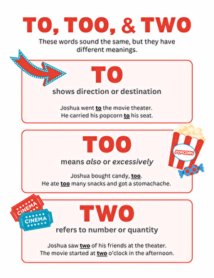 To, Too, and Two Handout