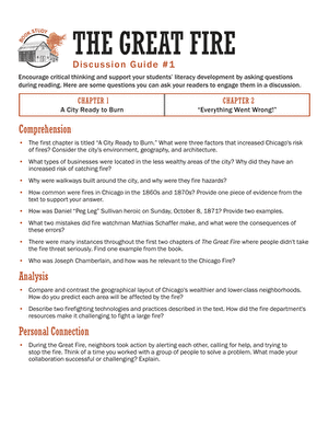 Book Study: The Great Fire: Discussion Guide #1