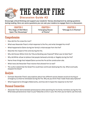 Book Study: The Great Fire: Discussion Guide #2