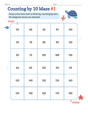 Counting by 10 Maze #1