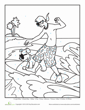 Surfing Color by Number