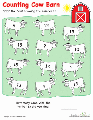 Color the Number 13