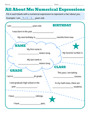 All About Me: Numerical Expressions
