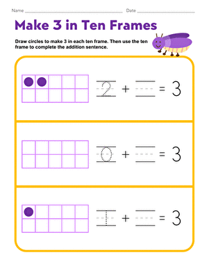 Make 3 in Ten Frames
