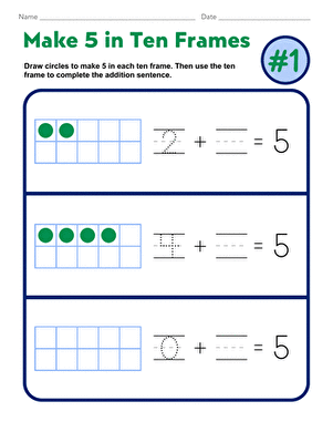 Make 5 in Ten Frames #1