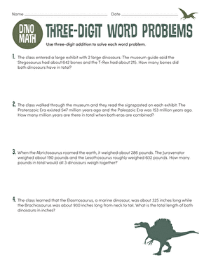 3-Digit Addition Word Problems