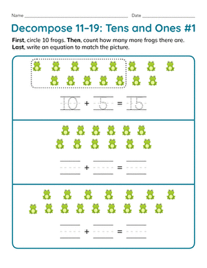 Decompose 11-19: Tens and Ones #1