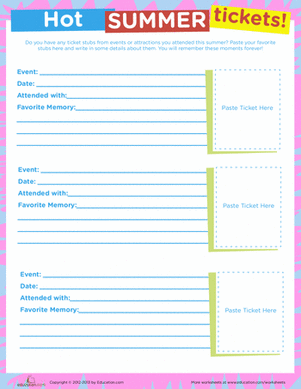 Ticket Stub Diary
