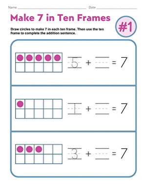 Make 7 in Ten Frames #1