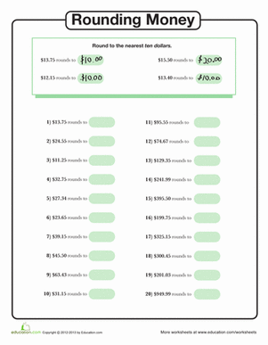 Rounding Money to the Nearest Ten Dollars