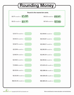 Rounding to the Nearest Ten Cents
