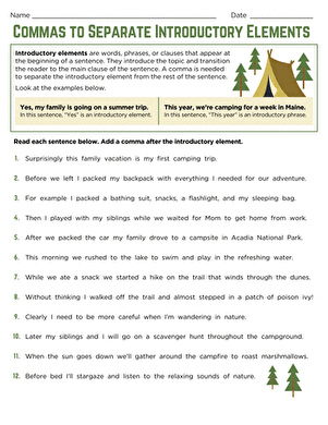 Commas to Separate Introductory Elements