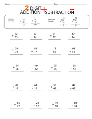Practice Test: Two-Digit Addition and Subtraction