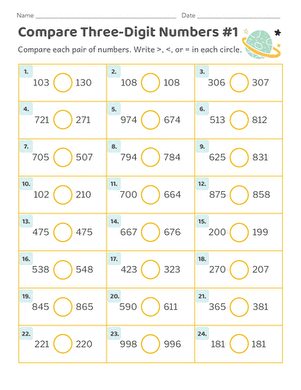 Compare Three-Digit Numbers #1