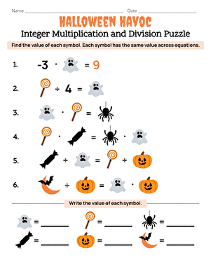 Halloween Havoc: Integer Multiplication and Division Puzzle
