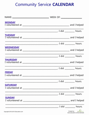 Community Service Log