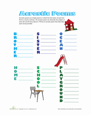 Acrostic Poems For Kids