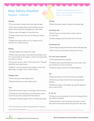 Childproof Checklist - Newborn