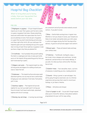 Hospital Bag Checklist