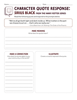 Character Quote Response: Sirius Black From the Harry Potter Series