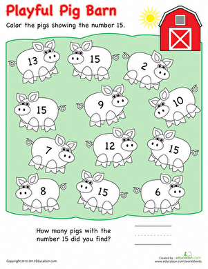 Color the Number 15