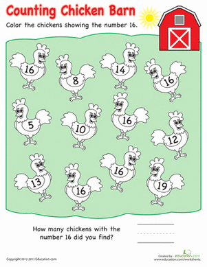 Color the Number 16