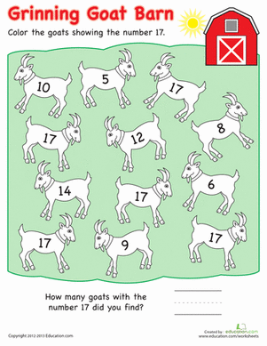 Color the Number 17