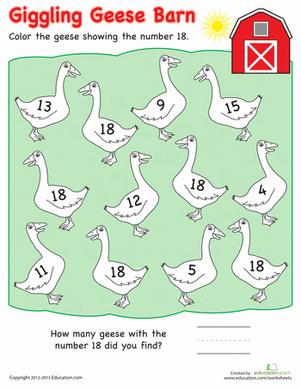 Color the Number 18