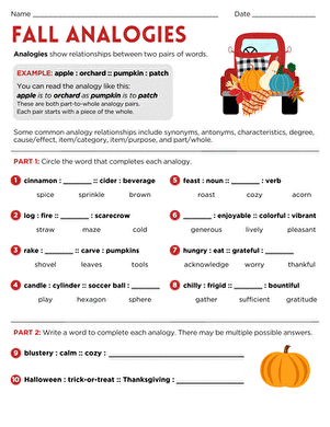 Fall Analogies