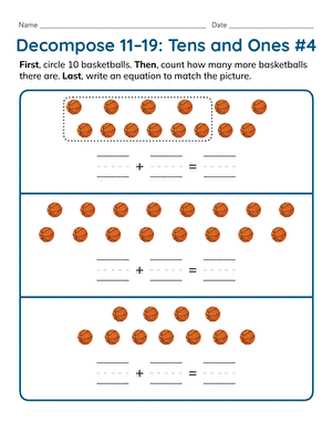 Decompose 11-19: Tens and Ones #4