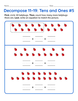 Decompose 11-19: Tens and Ones #5