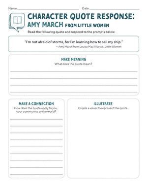 Character Quote Response: Amy March From Little Women