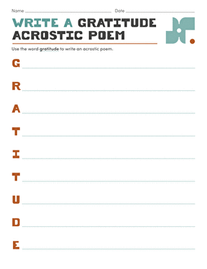 Write A Gratitude Acrostic Poem