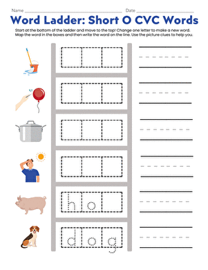 Word Ladder: Short O CVC Words