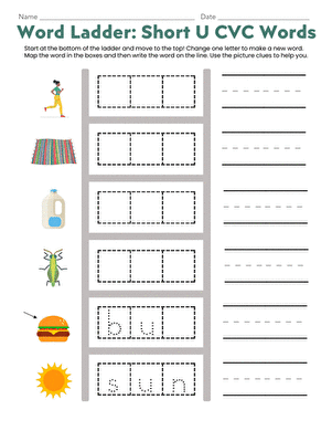 Word Ladder: Short U CVC Words
